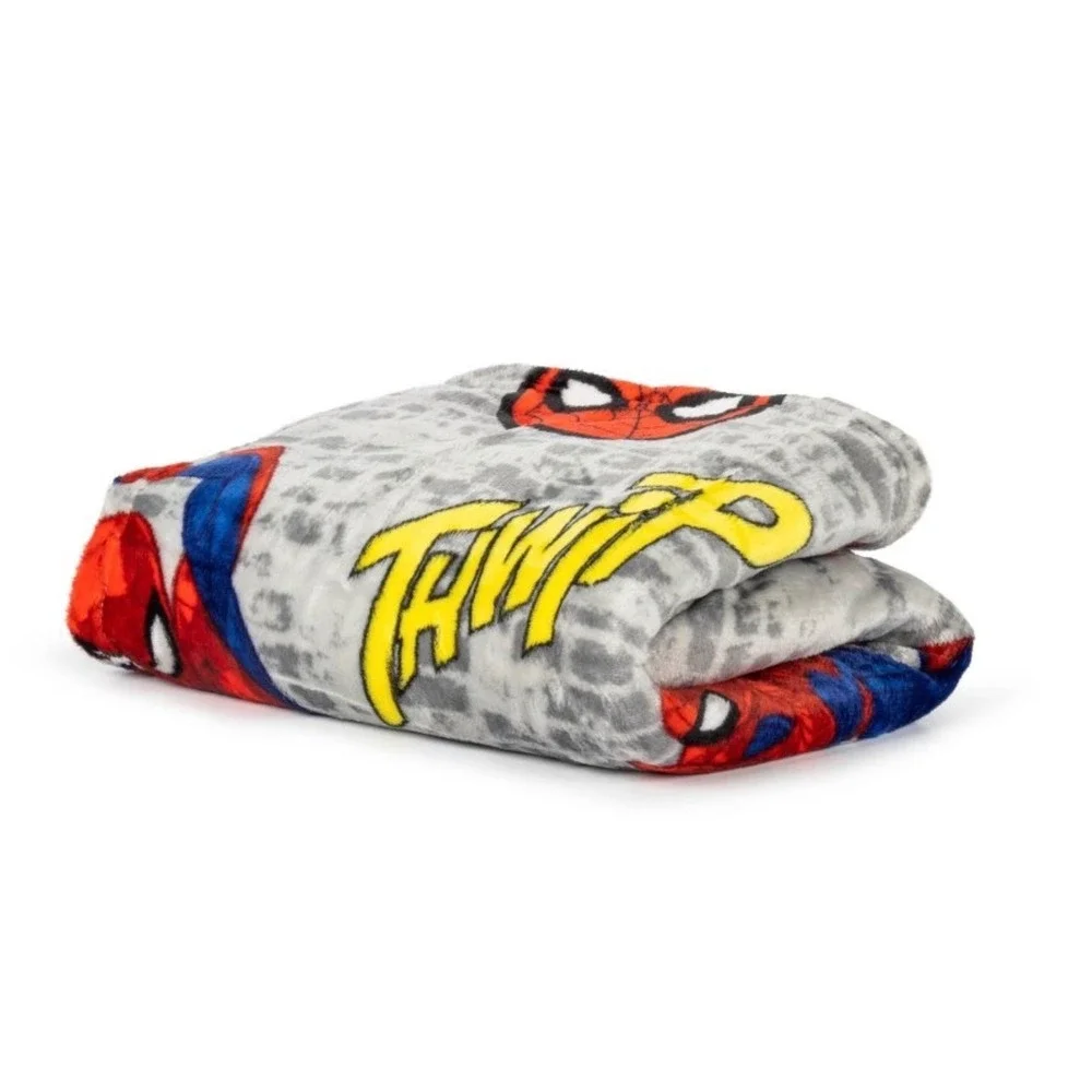 Marvel Spider-Man Plush Character Pillow and Throw Kids Blanket‎ 2 Piece Set New